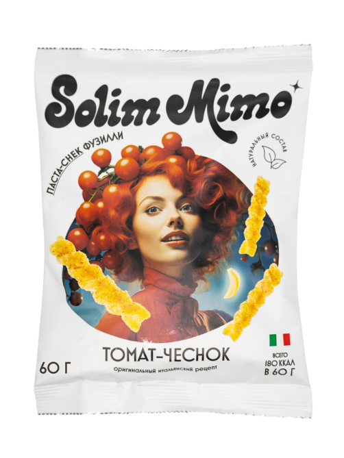 Паста-снек Solim Mimo Фузилли с томатом и чесноком, 60г