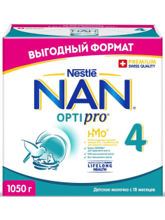 Сухая молочная смесь NAN 4 Optipro с 18 месяцев, 1.05кг