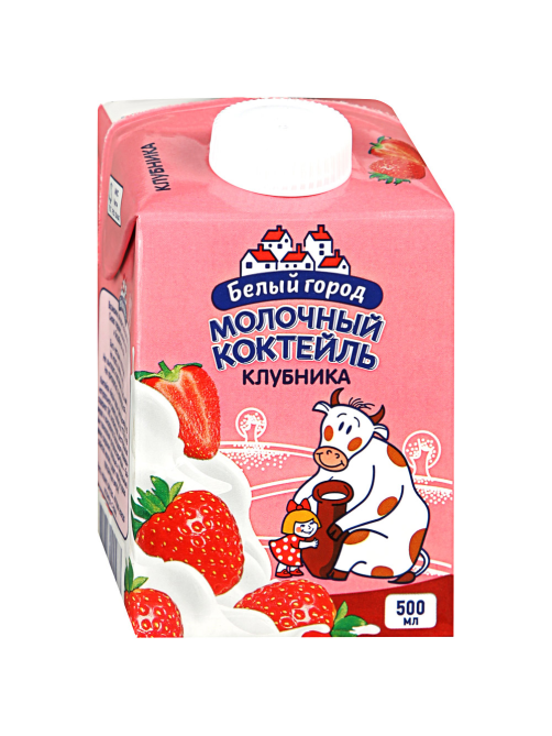 Коктейль молочный Белый город клубника 1.5%, 500мл