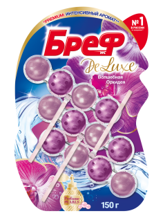 Блок для унитаза Бреф Deluxe Волшебная орхидея (50г x 3шт), 150г