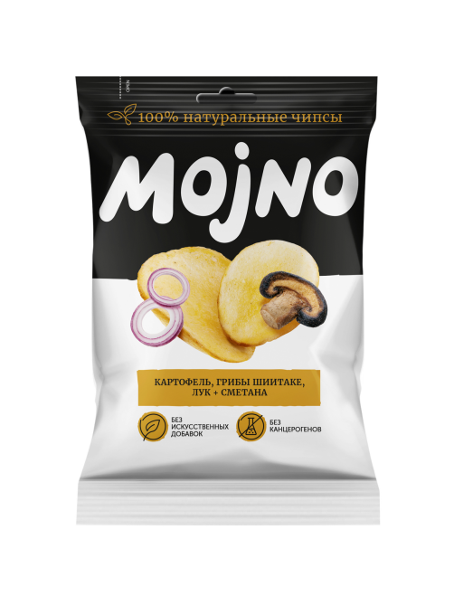 Чипсы Mojno Грибы шиитаке, лук и сметана, 75г