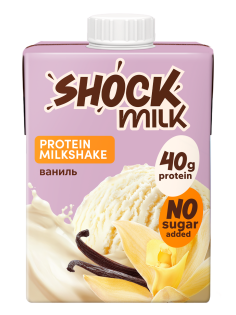 Коктейль молочный Shock Milk Protein обезжиренный ваниль, 480мл
