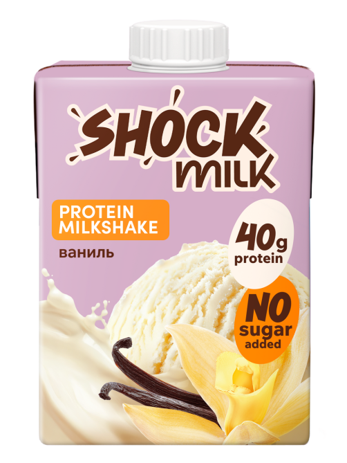 Коктейль молочный Shock Milk Protein обезжиренный ваниль, 480мл