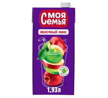 Напиток сокосодержащий Моя семья Яблочный микс, 1.93л