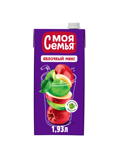 Напиток сокосодержащий Моя семья Яблочный микс, 1.93л