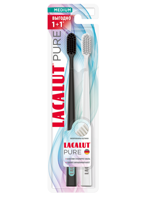 Зубная щетка Lacalut Pure средняя, 2шт
