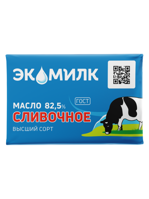 Масло сливочное Экомилк Традиционное ГОСТ 82.5%, 100г