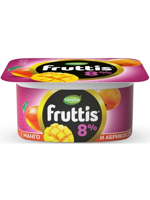 Йогуртный продукт Fruttis C лесными ягодами/c манго и абрикосом 8%, 115г