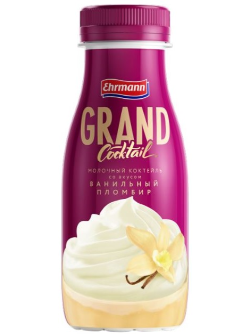 Коктейль молочный Grand Cocktail Ванильный пломбир 4%, 260г