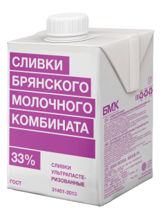 Сливки Брянский молочный комбинат 33%, 500г