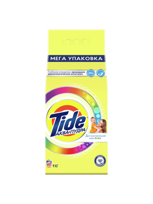 Стиральный порошок Tide Color Аква-пудра для чувствительной кожи, 9кг