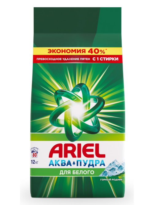 Стиральный порошок Ariel Аква-пудра Горный родник, 12кг