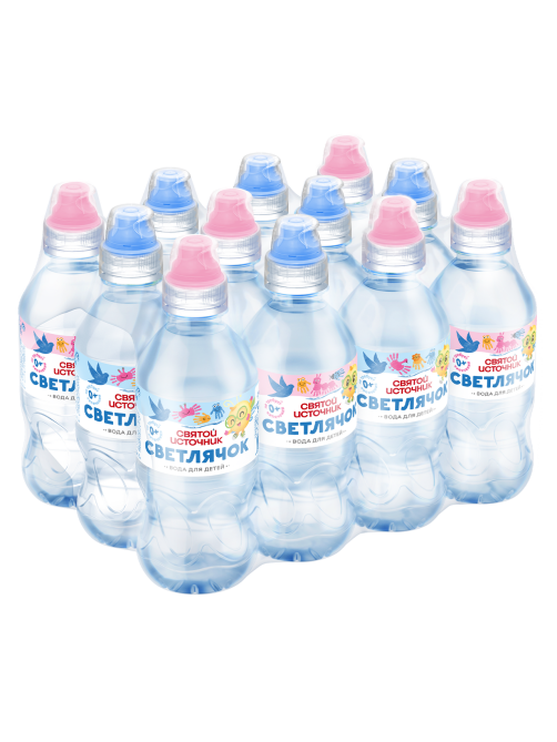 Вода детская Святой Источник Светлячок питьевая негазированная 0+, 330мл x 12 шт
