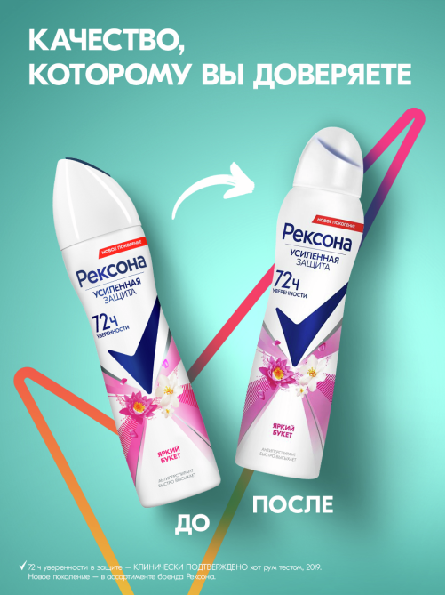 Антиперспирант-спрей Рексона Яркий букет, 150мл