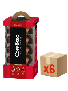 Набор кофе в капсулах Coffesso для кофемашин Nespresso ассорти 50шт, 250г x 6 шт