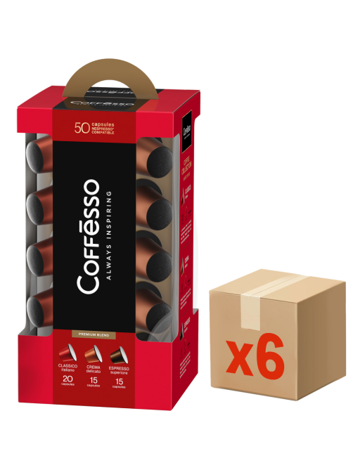 Набор кофе в капсулах Coffesso для кофемашин Nespresso ассорти 50шт, 250г x 6 шт
