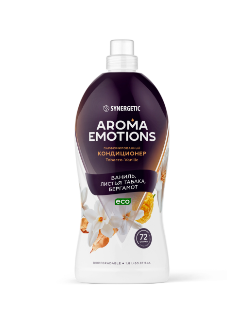 Кондиционер для белья Synergetic Emotions Табак и ваниль концентрат, 1.8л