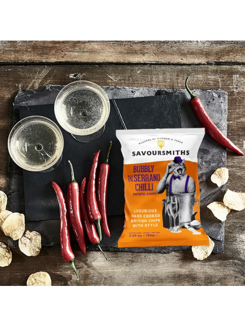 Чипсы Savoursmiths Просекко и перец чили серрано, 150г