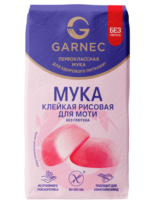 Мука Garnec рисовая клейкая для моти без глютена, 400г