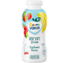 Йогурт питьевой детский ФрутоНяня Клубника и банан 2.5% с 8 месяцев, 200мл