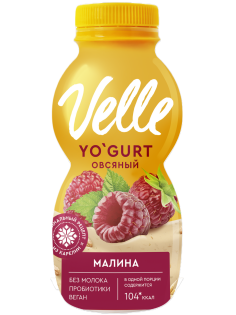 Питьевой растительный йогурт Velle Овсяный малина, 230г