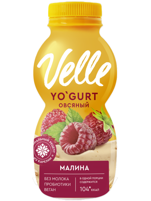 Питьевой растительный йогурт Velle Овсяный малина, 230г