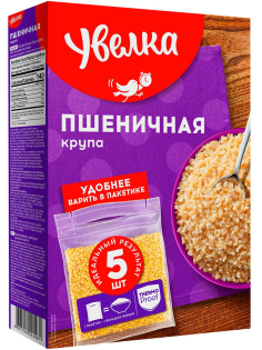 Крупа пшеничная Увелка в пакетах для варки 5шт, 400г