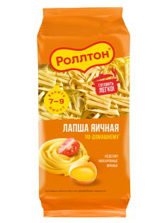 Макароны лапша Роллтон По-домашнему яичные высший сорт, 400г