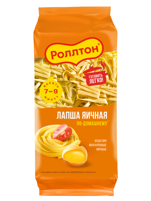 Макароны лапша Роллтон По-домашнему яичные высший сорт, 400г
