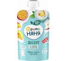 Десерт молочный детский ФрутоНяня яблоко, персик и маракуйя, 90г