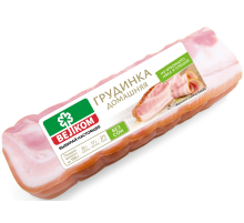 Грудинка свиная Велком Домашняя копчено-вареная кусок, 300г