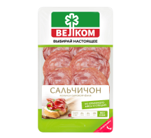Колбаса Велком Сальчичон сырокопченая нарезка, 70г
