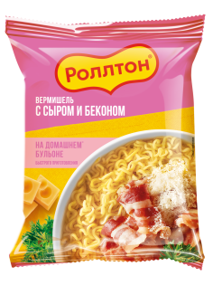Вермишель быстрого приготовления Роллтон сыр-бекон, 60г