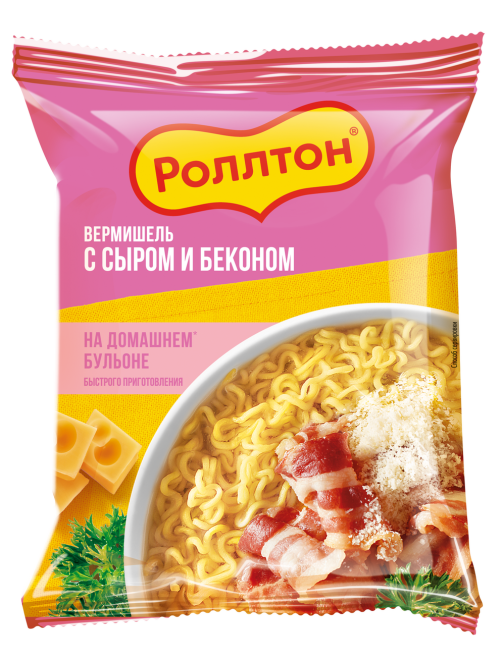 Вермишель быстрого приготовления Роллтон сыр-бекон, 60г