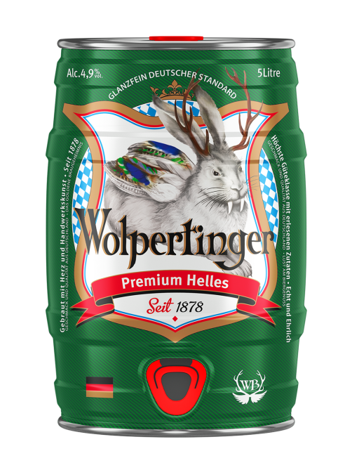 Пивной напиток Wolpertinger Premium Helles, 5л