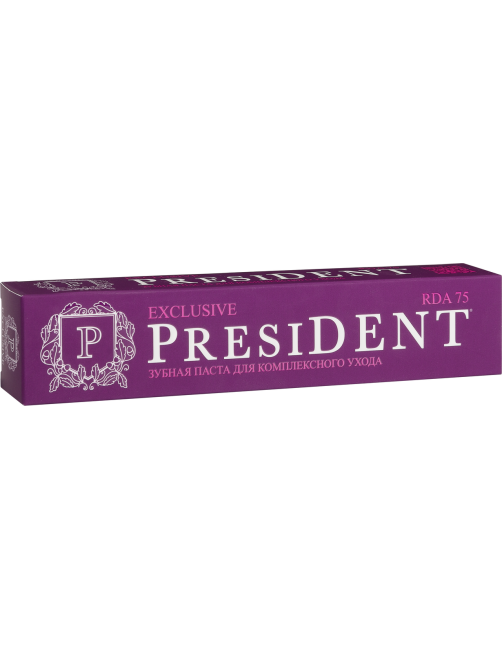 Зубная паста President Exclusive для комплексного ухода (RDA 75), 75мл
