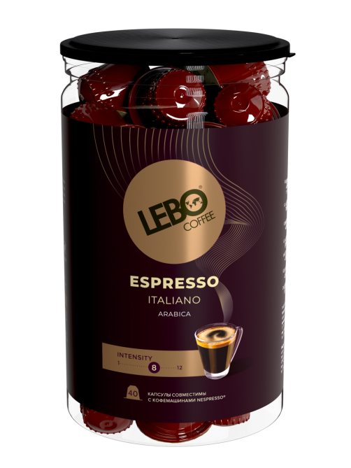 Кофе в капсулах Lebo Espresso Italiano для кофемашин Nespresso 40шт, 220г