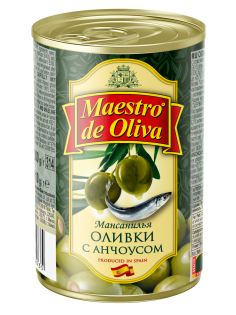 Оливки Maestro de oliva с анчоусом, 300г