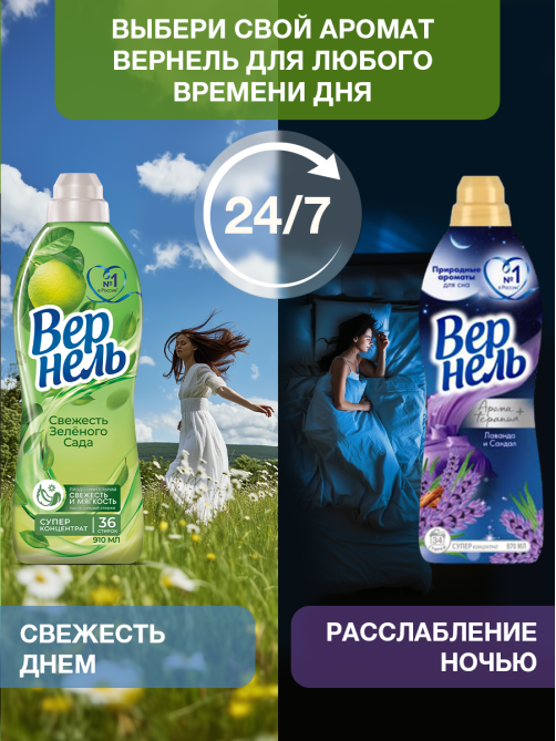 Кондиционер Вернель Свежесть Зеленого сада, 1.82л