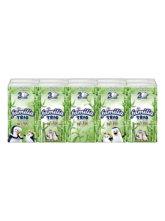 Платочки бумажные Familia Trio Natural три слоя, 10 шт