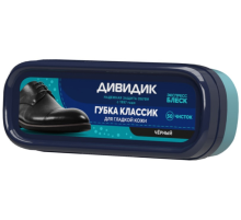 Губка для обуви Дивидик Классик для гладкой кожи черная, 40мл