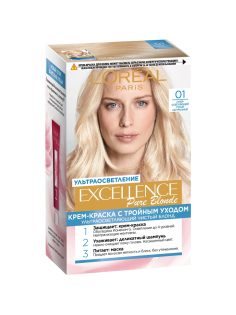 Крем-краска для волос L'Oreal Paris Excellence creme 01 Суперосветляющий русый натуральный, 200мл