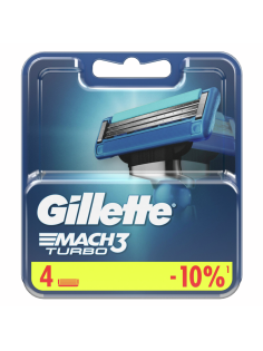 Кассета для бритвенного станка Gillette Mach 3 Turbo, 4шт