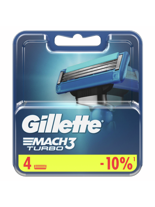 Кассета для бритвенного станка Gillette Mach 3 Turbo, 4шт