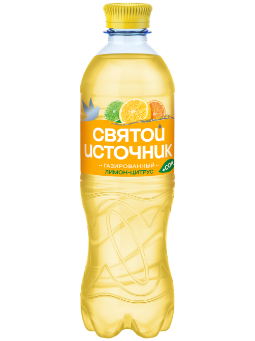 Вода сокосодержащая Святой Источник со вкусом цитрусов и витаминами газированная, 500мл х 12 шт