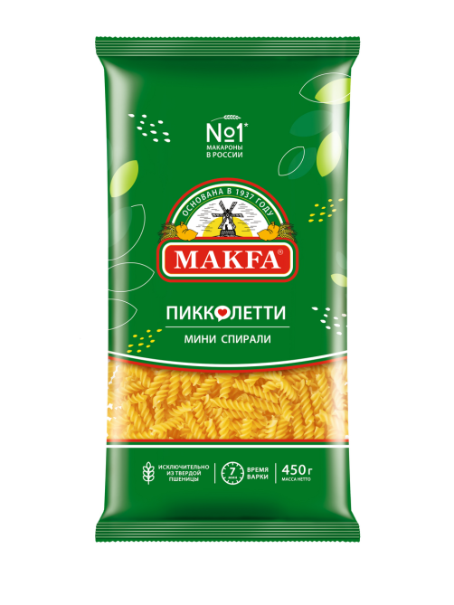 Макароны спирали Makfa Пиколетти Мини высший сорт, 450г
