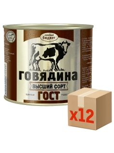 Говядина тушеная Семейный бюджет высший сорт ГОСТ, 500г x 12 шт