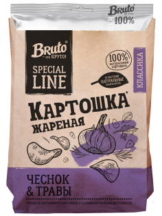 Чипсы Bruto чеснок и травы, 120г