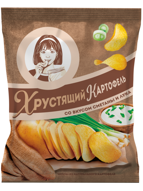 Чипсы Хрустящий картофель Сметана и лук, 70г