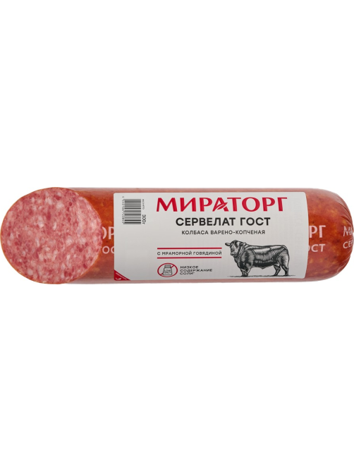 Колбаса Мираторг Сервелат варено-копченая, 300г